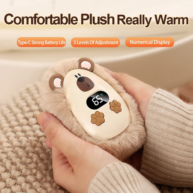 Cozy Critter Rechargeable Hand Warmer – Cute Plush, 3 Heat Levels