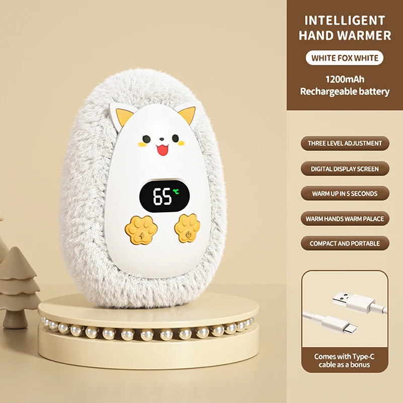 Cozy Critter Rechargeable Hand Warmer – Cute Plush, 3 Heat Levels