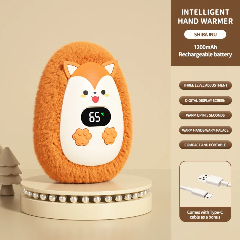 Cozy Critter Rechargeable Hand Warmer – Cute Plush, 3 Heat Levels