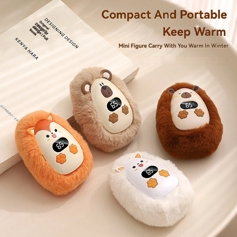 Cozy Critter Rechargeable Hand Warmer – Cute Plush, 3 Heat Levels